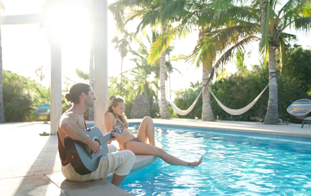 Diana and Doug by the pool